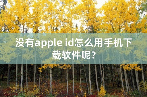 没有apple id怎么用手机下载软件呢？