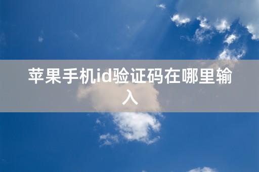 苹果手机id验证码在哪里输入