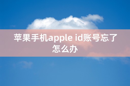 苹果手机apple id账号忘了怎么办