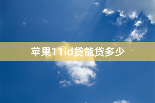 苹果11id贷能贷多少