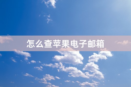 怎么查苹果电子邮箱