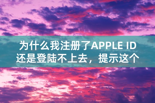 为什么我注册了APPLE ID还是登陆不上去，提示这个是什么意思？