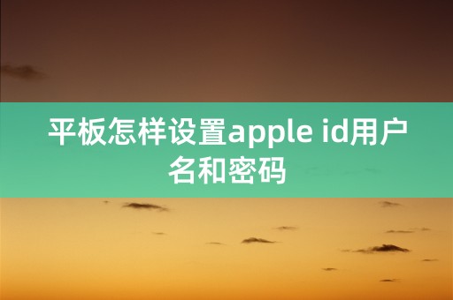 平板怎样设置apple id用户名和密码