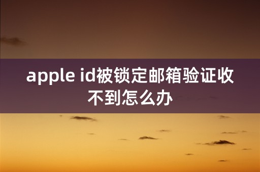 apple id被锁定邮箱验证收不到怎么办