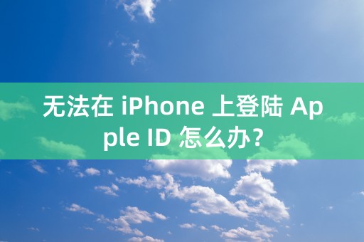 无法在 iPhone 上登陆 Apple ID 怎么办？