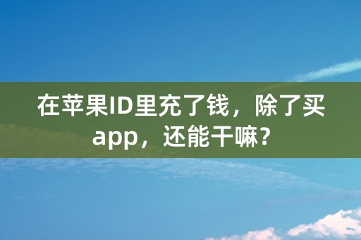 在苹果ID里充了钱，除了买app，还能干嘛？