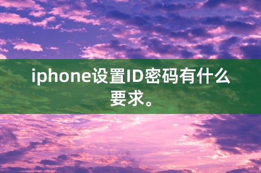 iphone设置ID密码有什么要求。