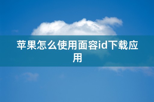 苹果怎么使用面容id下载应用