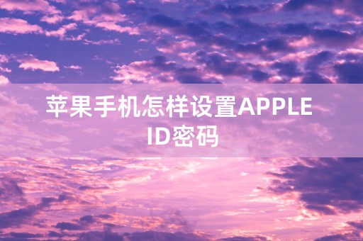 苹果手机怎样设置APPLE ID密码