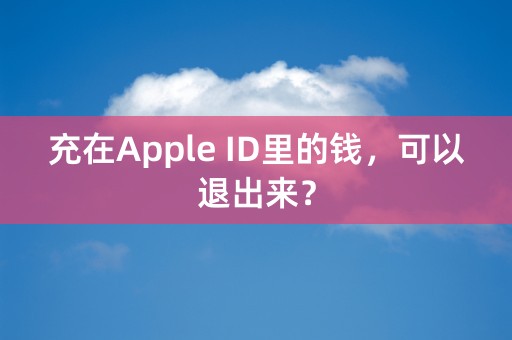 充在Apple ID里的钱，可以退出来？