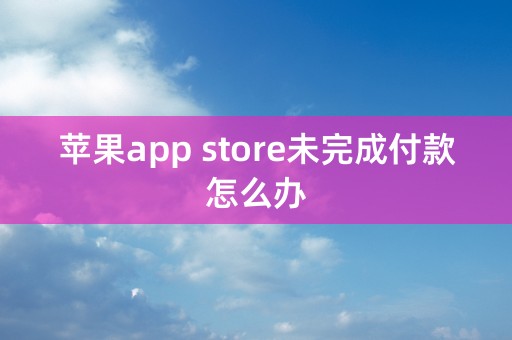 苹果app store未完成付款怎么办