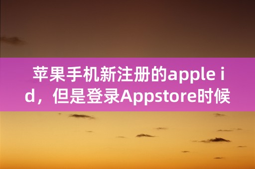 苹果手机新注册的apple id，但是登录Appstore时候到检查账户这一步一直没反应，怎么办？