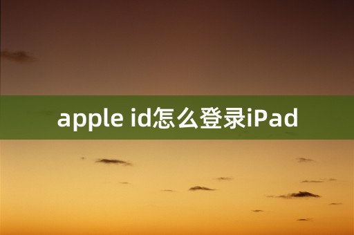 apple id怎么登录iPad