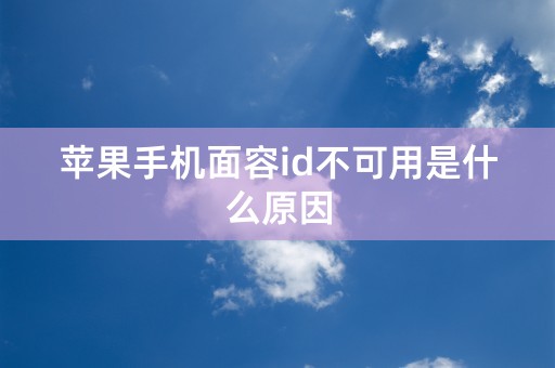 苹果手机面容id不可用是什么原因