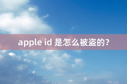 apple id 是怎么被盗的？