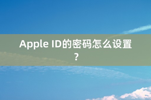 Apple ID的密码怎么设置？