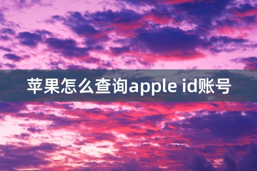 苹果怎么查询apple id账号