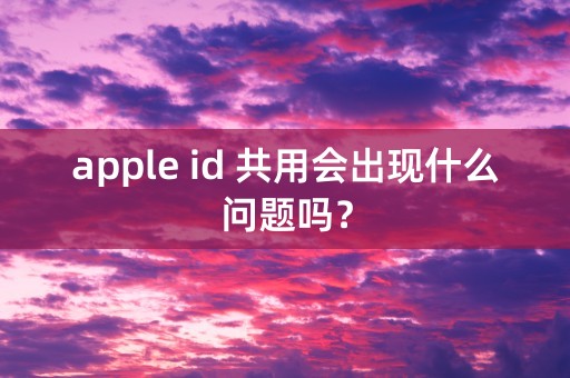 apple id 共用会出现什么问题吗？