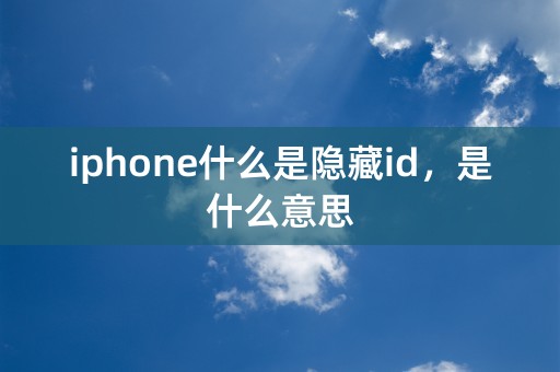 iphone什么是隐藏id，是什么意思