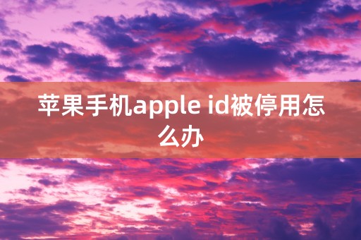 苹果手机apple id被停用怎么办