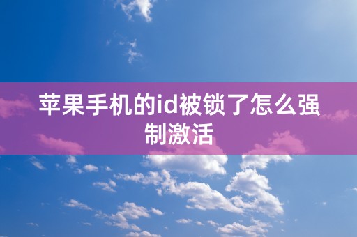 苹果手机的id被锁了怎么强制激活