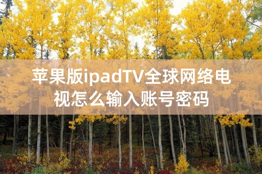 苹果版ipadTV全球网络电视怎么输入账号密码