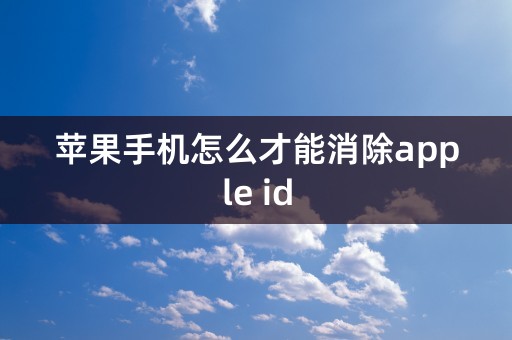 苹果手机怎么才能消除apple id