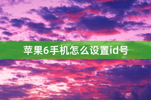 苹果6手机怎么设置id号