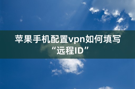 苹果手机配置vpn如何填写“远程ID”