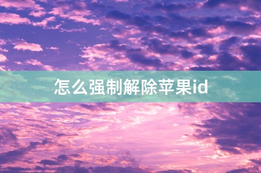 怎么强制解除苹果id