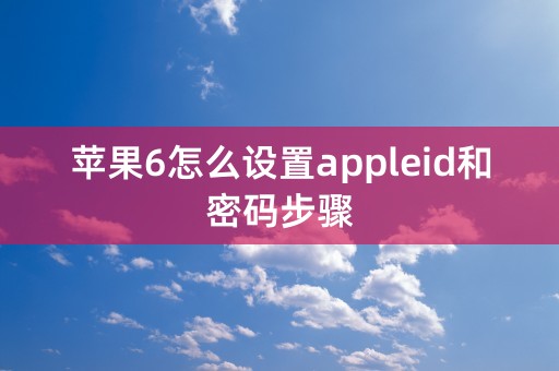 苹果6怎么设置appleid和密码步骤