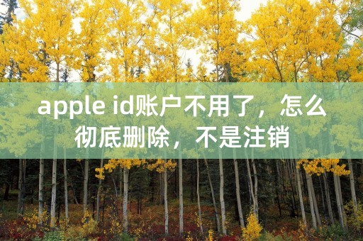 apple id账户不用了，怎么彻底删除，不是注销