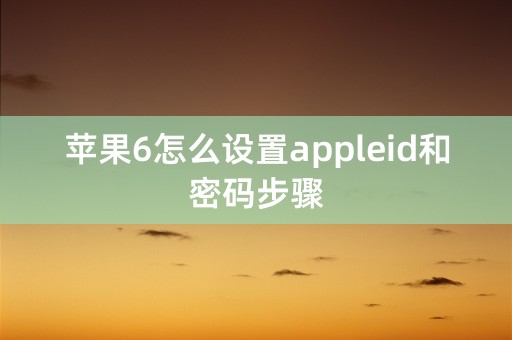 苹果6怎么设置appleid和密码步骤