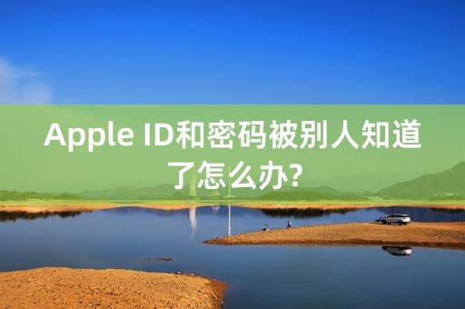 Apple ID和密码被别人知道了怎么办?