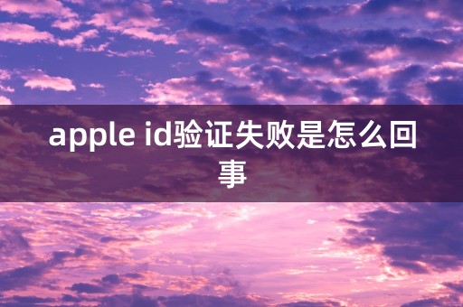 apple id验证失败是怎么回事