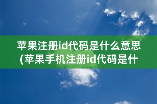 苹果注册id代码是什么意思(苹果手机注册id代码是什么意思)