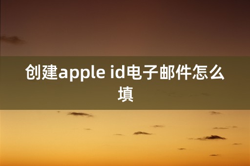 创建apple id电子邮件怎么填