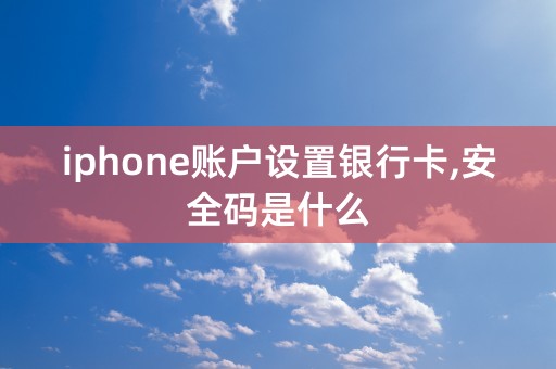 iphone账户设置银行卡,安全码是什么