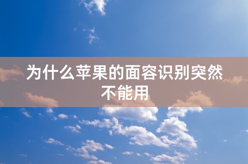 为什么苹果的面容识别突然不能用