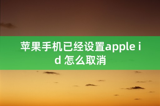 苹果手机已经设置apple id 怎么取消