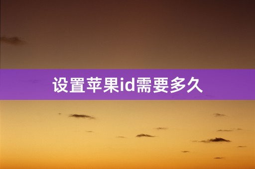 设置苹果id需要多久