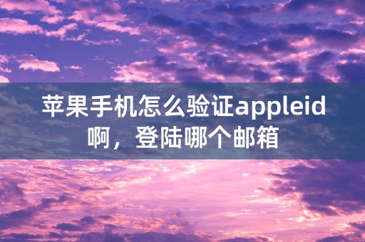 苹果手机怎么验证appleid啊，登陆哪个邮箱