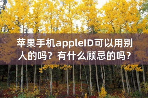 苹果手机appleID可以用别人的吗？有什么顾忌的吗？