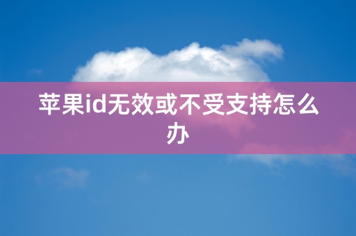 苹果id无效或不受支持怎么办