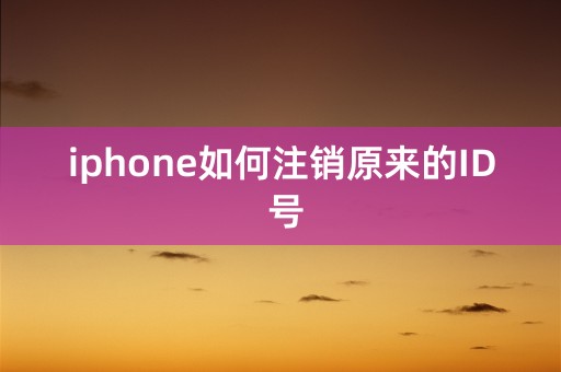 iphone如何注销原来的ID 号