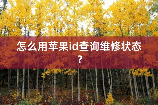 怎么用苹果id查询维修状态？