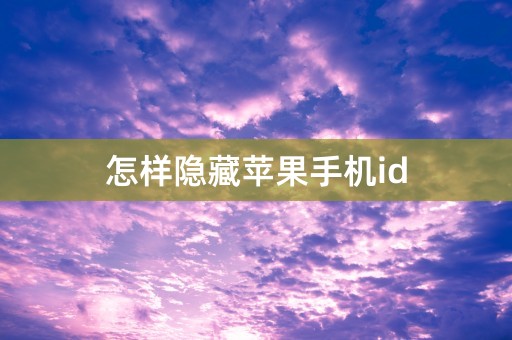 怎样隐藏苹果手机id