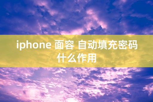 iphone 面容 自动填充密码什么作用