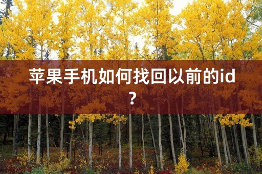 苹果手机如何找回以前的id？