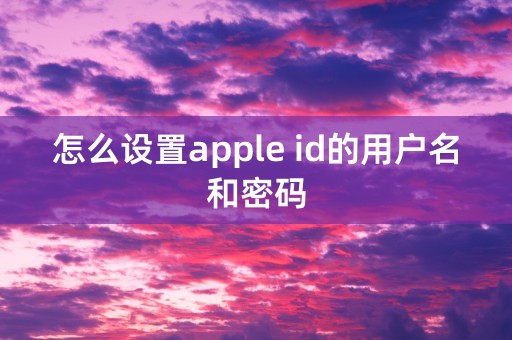 怎么设置apple id的用户名和密码